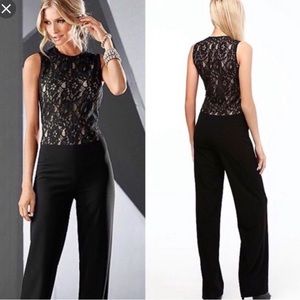 Venus Black Jumpsuit with Lace Top